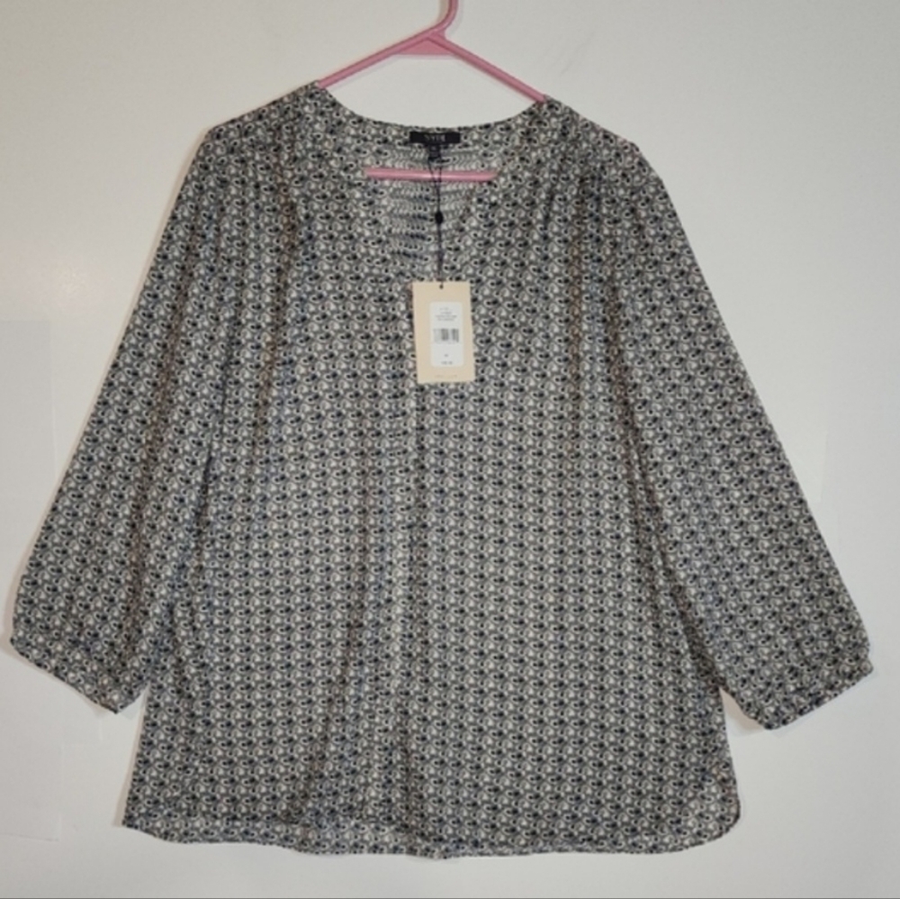 NYDJ Pintuck Blouse NWT Size XLarge - Picture 2 of 14